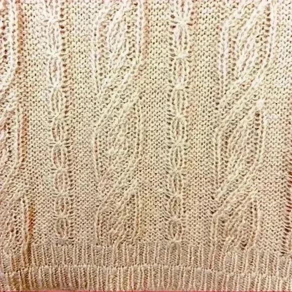 NWT Ann Taylor LOFT Tan Mohair Blend Crochet Open Knit Soft Sweater Tunic Size S - Picture 9 of 11